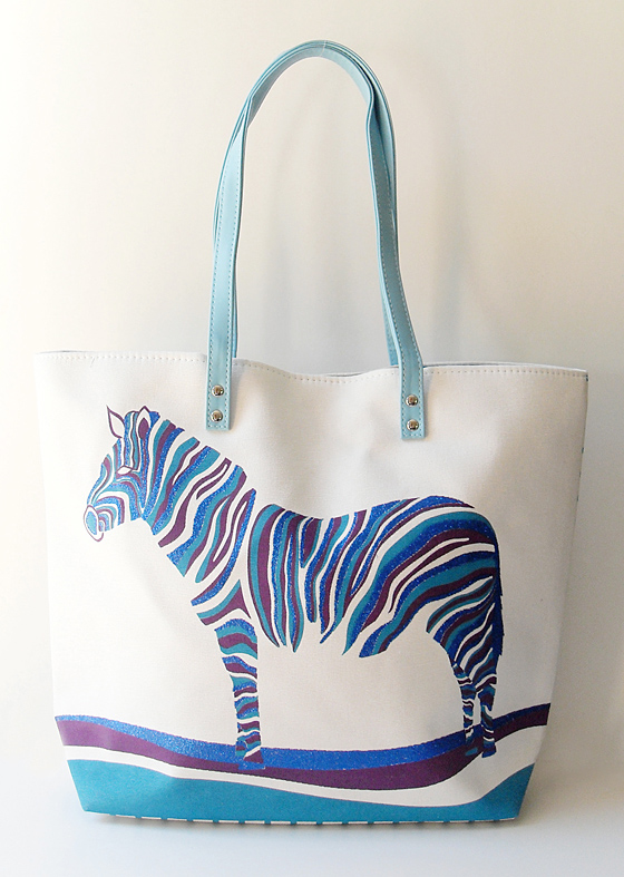 Zebra: Blue- Embroidery - Click Image to Close